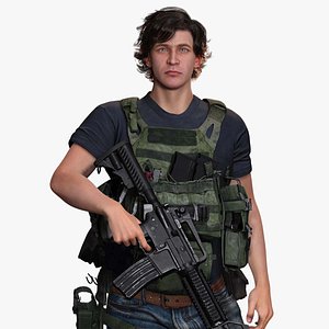 3D Realistic Male In Melitirian Attire Low-poly model