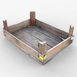 Wooden Crate Fruit Short Scan 3D model