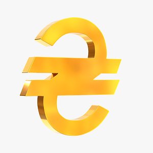 Hryvnia currency sign 3D