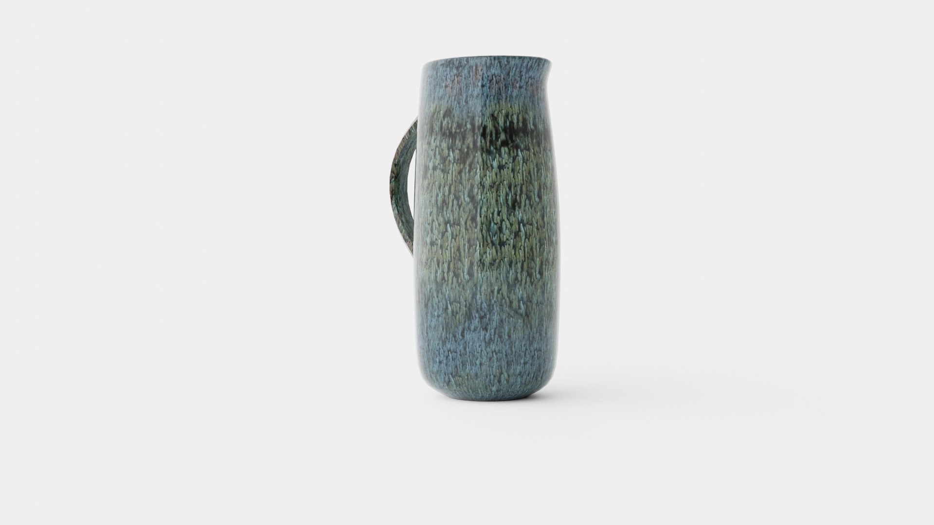 Ceramic shiny red jug with 3D touch prints