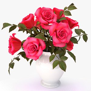 3d max roses pink bouquet