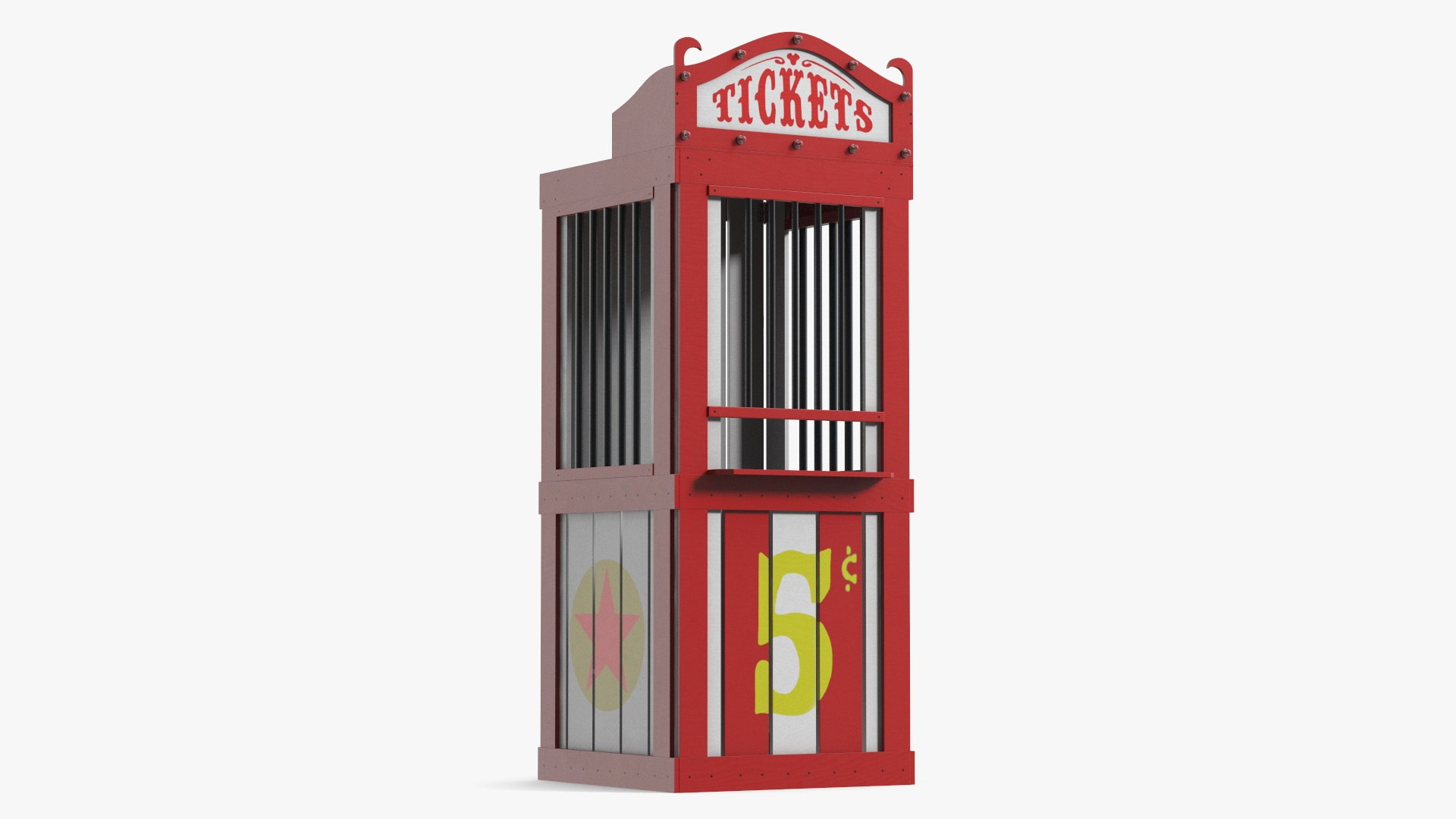 Carnival Ticket Booth New 3D model preview