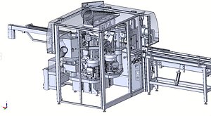 Automatic CNC Wood Cutting and Circular Saw Machine 3D model