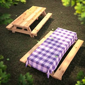picnic table 3d model