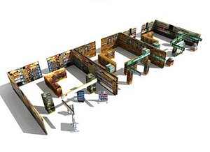 lowpolygon store interiors 3d model