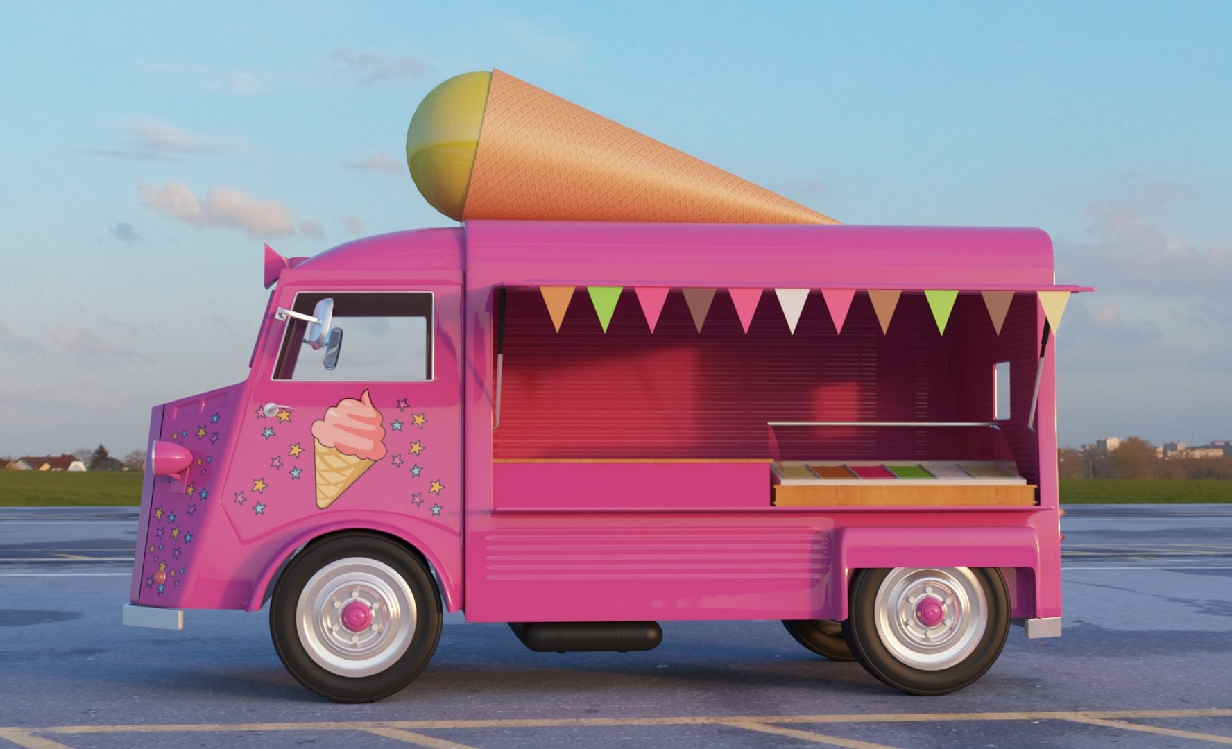 3d Model Ice Cream Truck Turbosquid 1224260