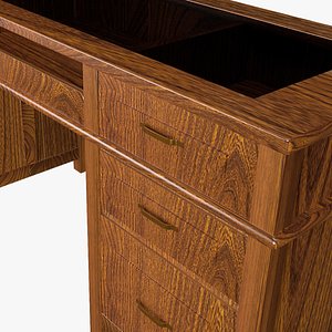 desk wood wooden 3D model
