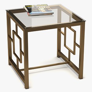 coffee table metal glass 3D model