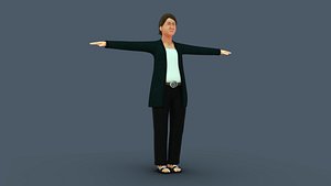 3D old age female model