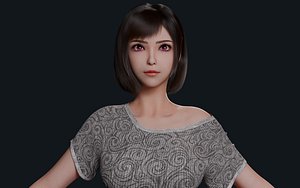 3D Nia V2 Stylized Game Ready Female Character  Blender