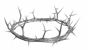 Silver Crown of Thorns PBR 02 3D model