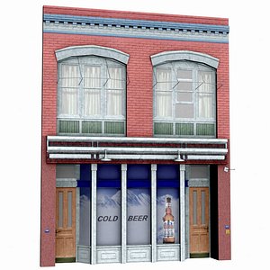 facade low-poly building 3d max