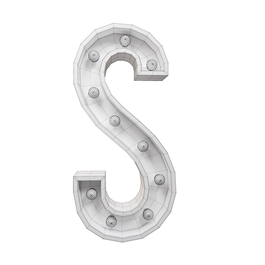 3D Marquee Letter S Light Bulb Wooden Glow Sign Model - TurboSquid 1974629