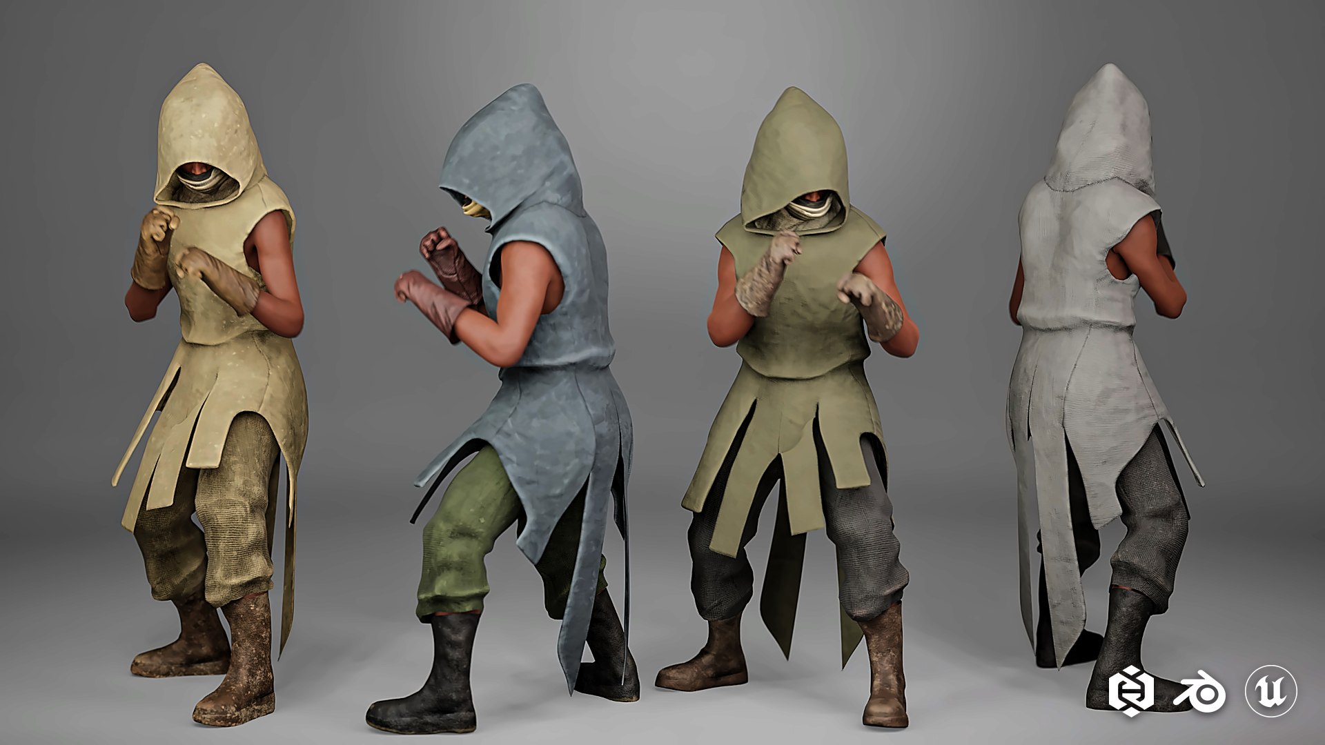 Assassin Outfit - Parametric MetaHuman Clothing- Recolorable 3D Model ...