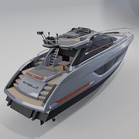 Riva 66 Ribelle Gray Luxury Motor Yacht 3D PBR