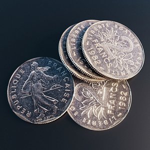 French 2 francs coin