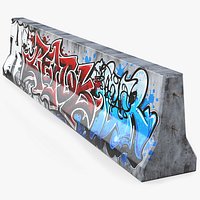Traffic Separation Barrier with Graffiti