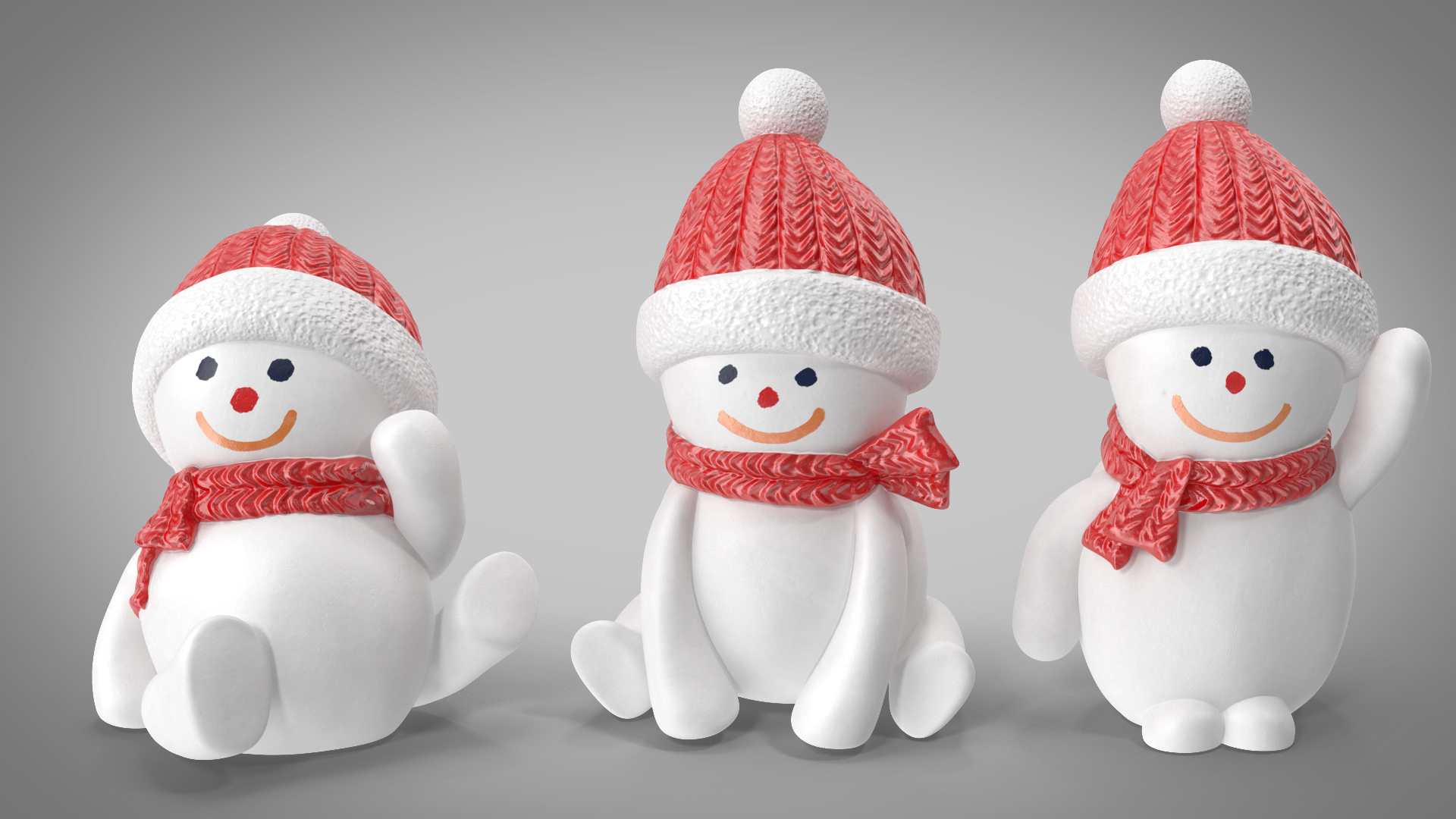 3D Snowman Figures - TurboSquid 1514038
