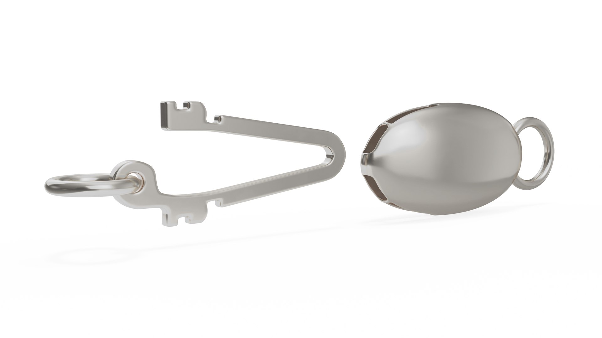 Silver Pearl Jewelry Clasp 3D model preview