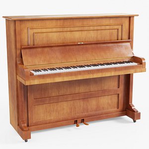 3D Wooden Upright Piano model