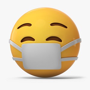 Emoji Face with Medical Mask 3D model