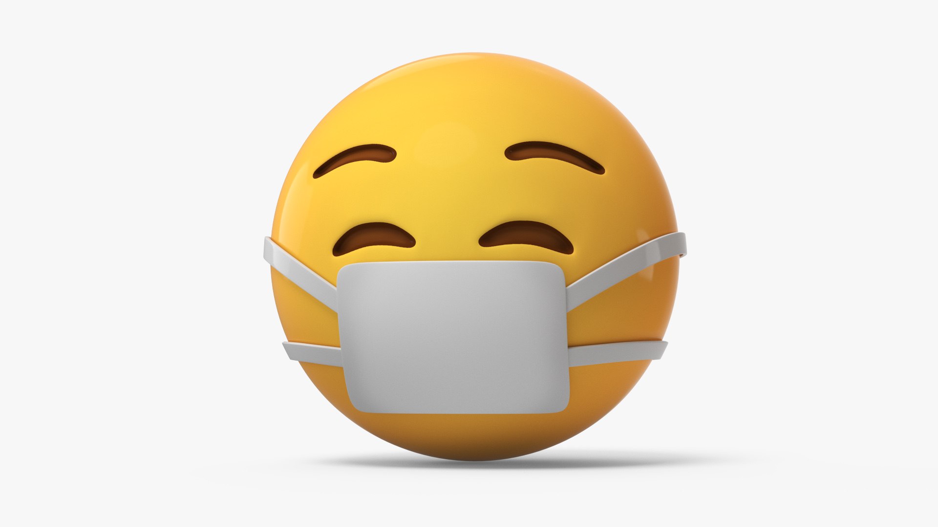 Emoji Face with Medical Mask 3D model preview