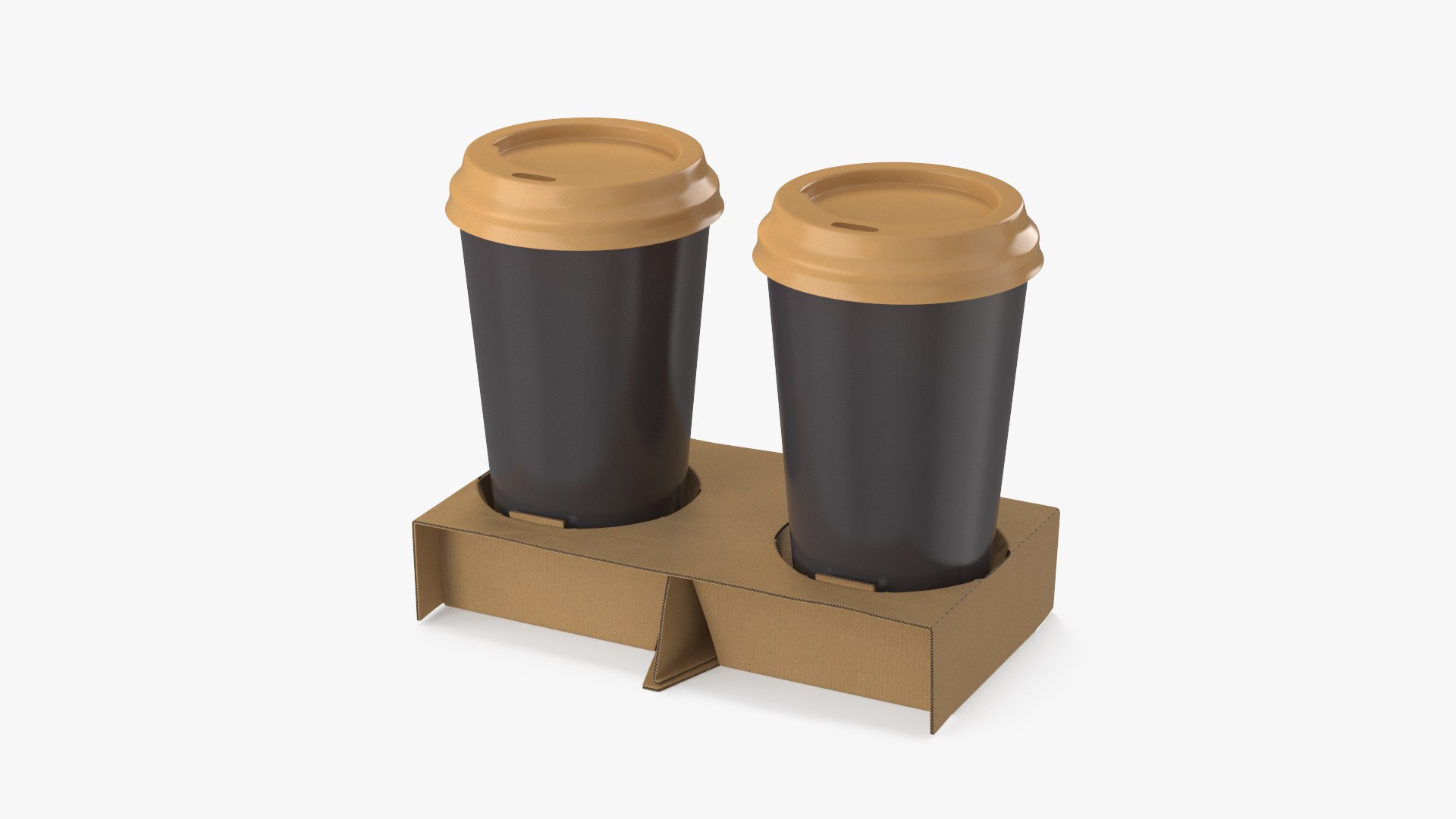 Cardboard Carrier with 2 Coffee Cup
