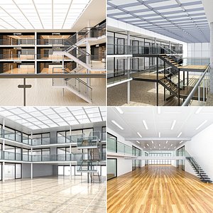 3D model Offices and commercial hall Collection 3