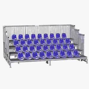 3D bleachers bench steps