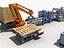 automatic production packing line 3D model