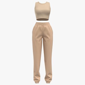 Sweatpants and Top Female PBR 3D model
