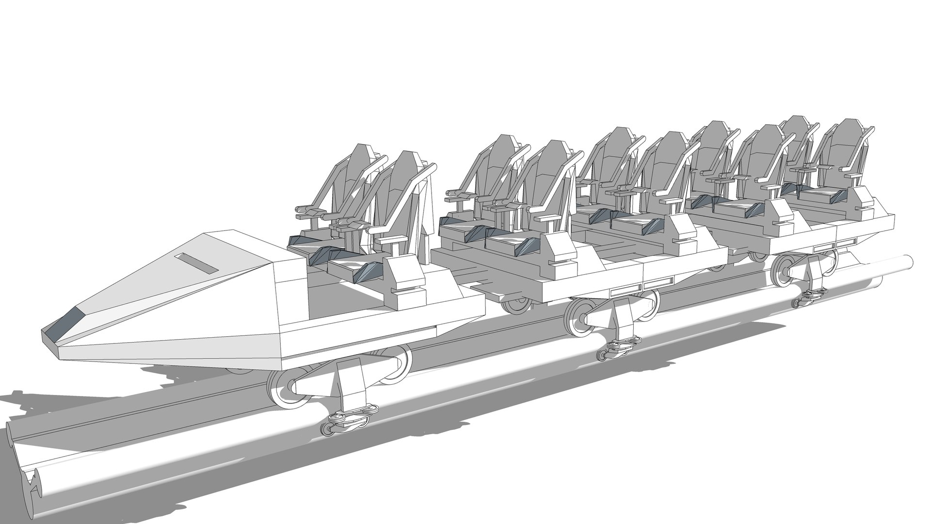 Rollercoaster Car Cart Sit 3D - TurboSquid 2346699