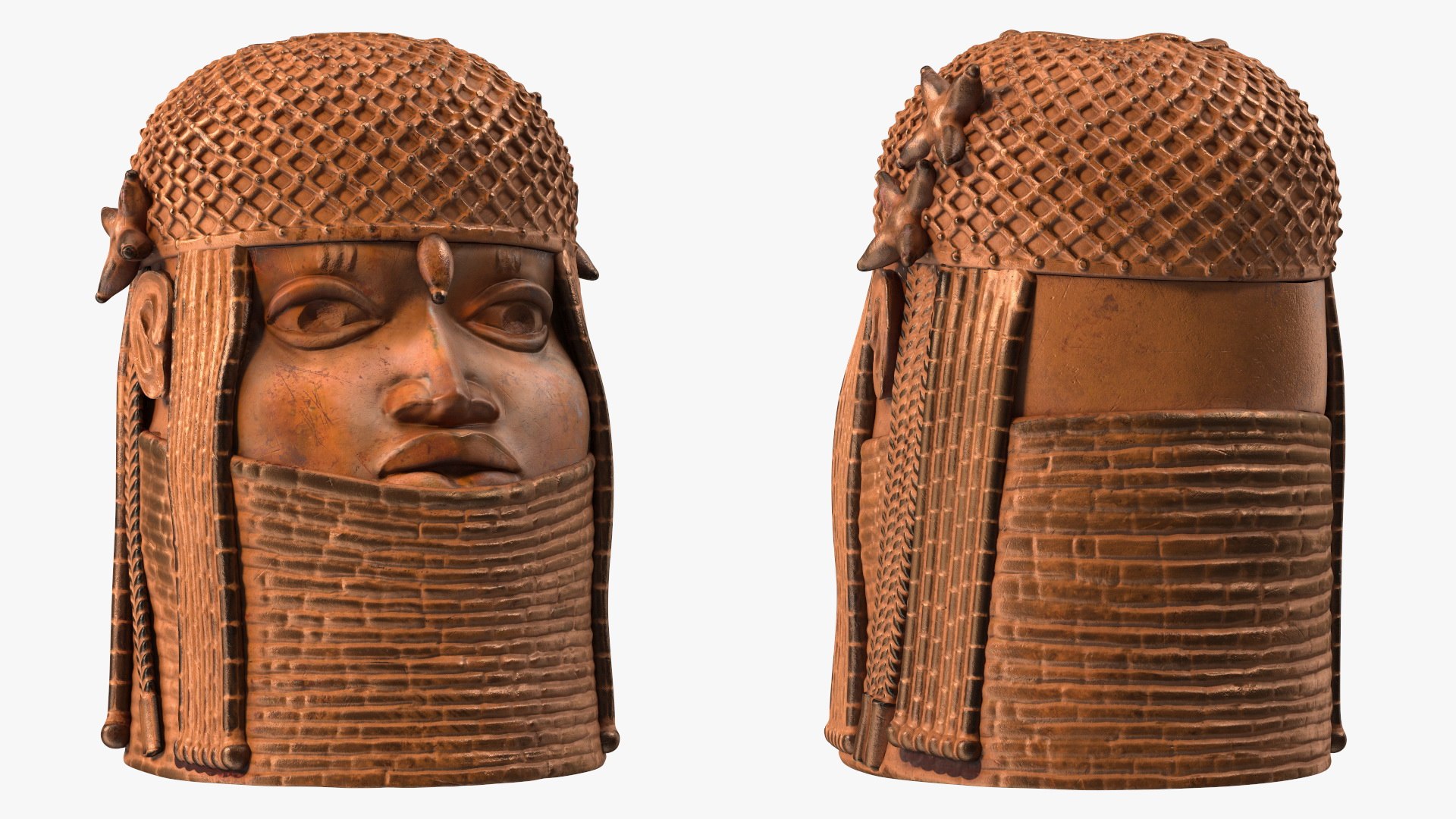 Benin Bronze Head Sculpture 3D - TurboSquid 2206593