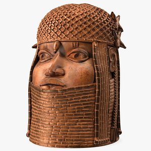 Benin Bronze Head Sculpture