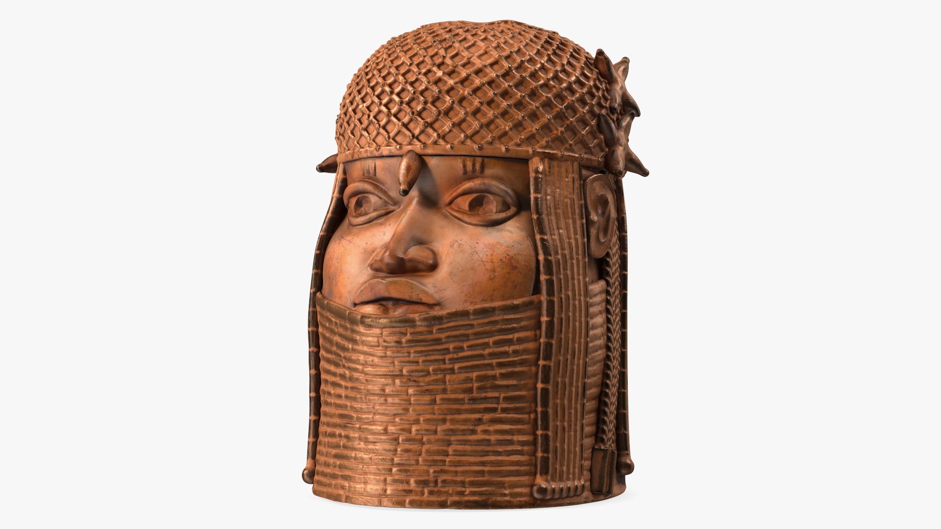 Benin Bronze Head Sculpture 3D model preview