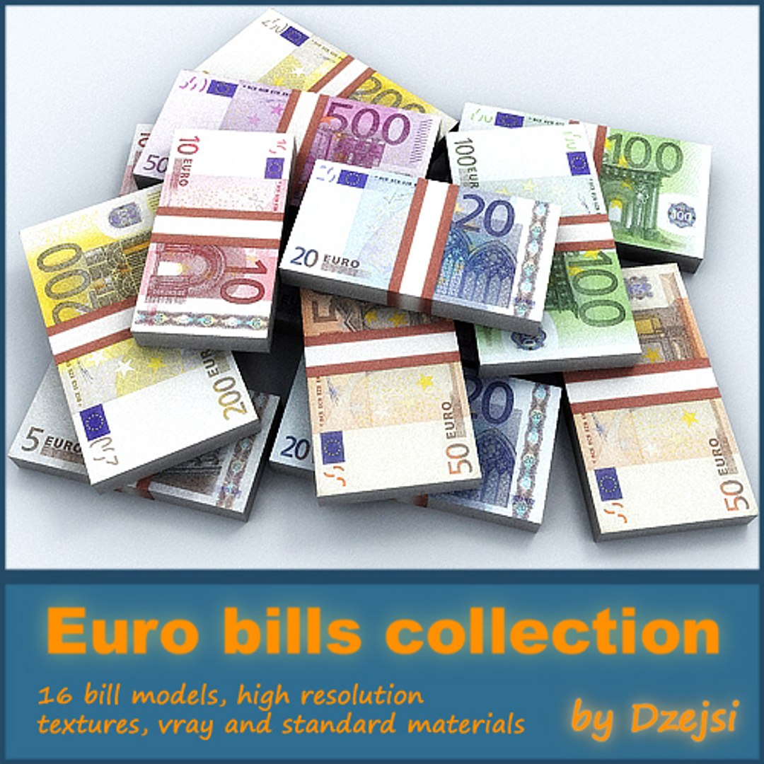 Euro Bills Collections 3d Max