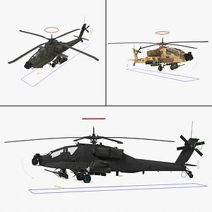 AH64A Apache Helicopter Rigged Collection