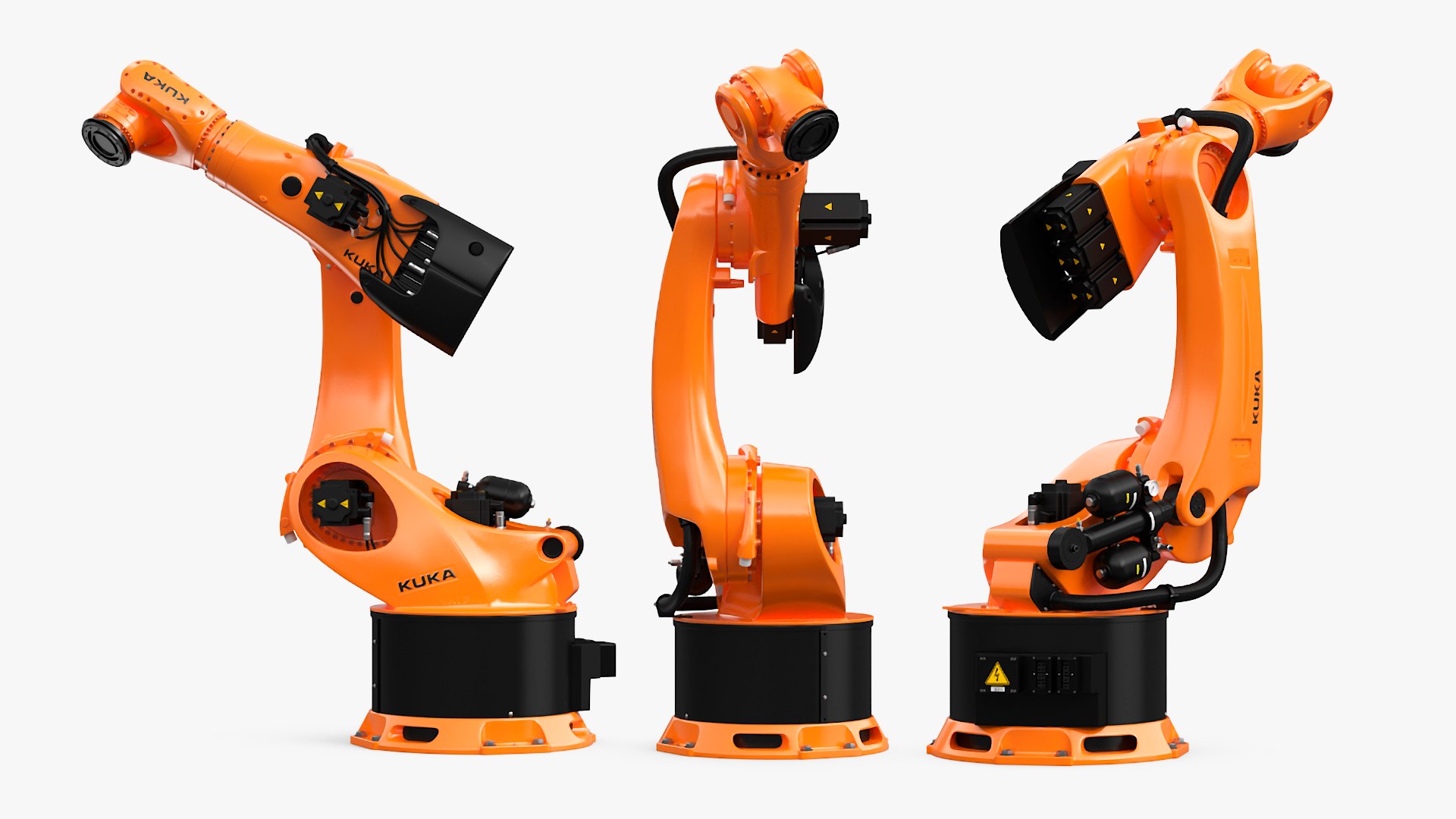 KUKA KR 500 FORTEC Industrial Robot Arm Rigged for Maya 3D model for industrial visualization, technical presentation, simulation, product rendering, and animation