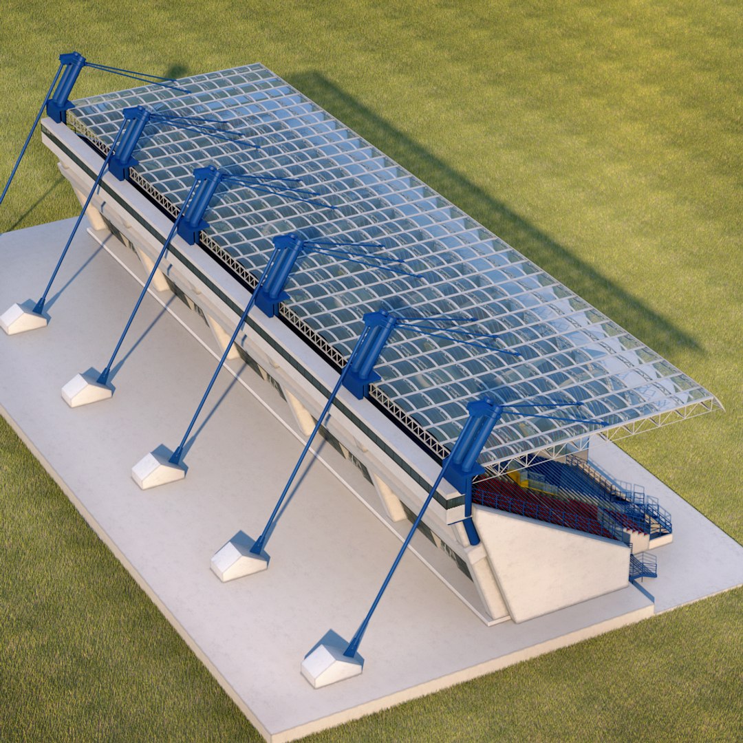 stadium seating tribune 3d model