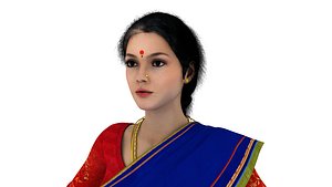 3D indian girl woman saree