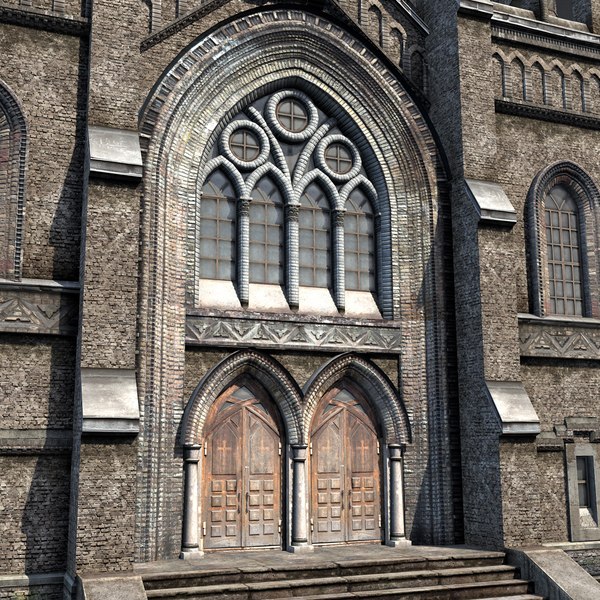 3d gothic cathedral exteriors model