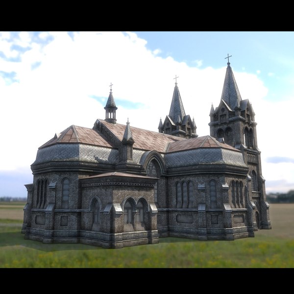 3d gothic cathedral exteriors model