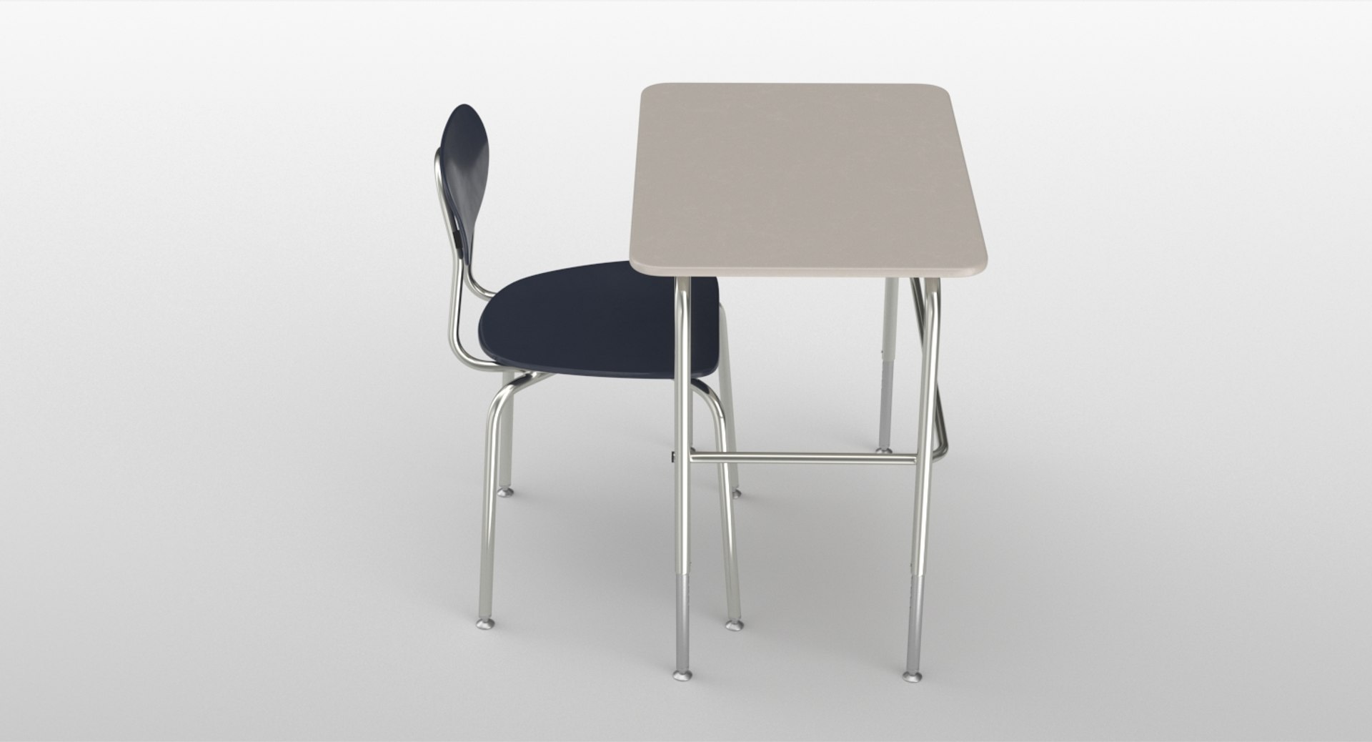 Realistic School Desk Chair 3D Model TurboSquid 1237298