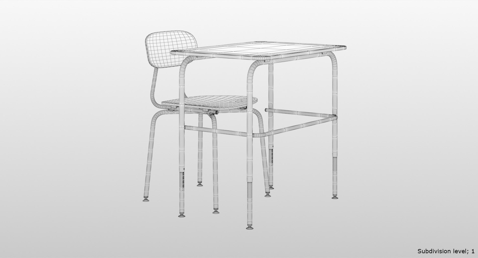 Realistic school desk chair 3D model TurboSquid 1237298