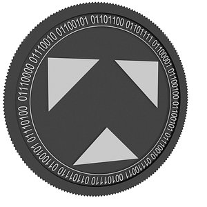 3D typerium black coin