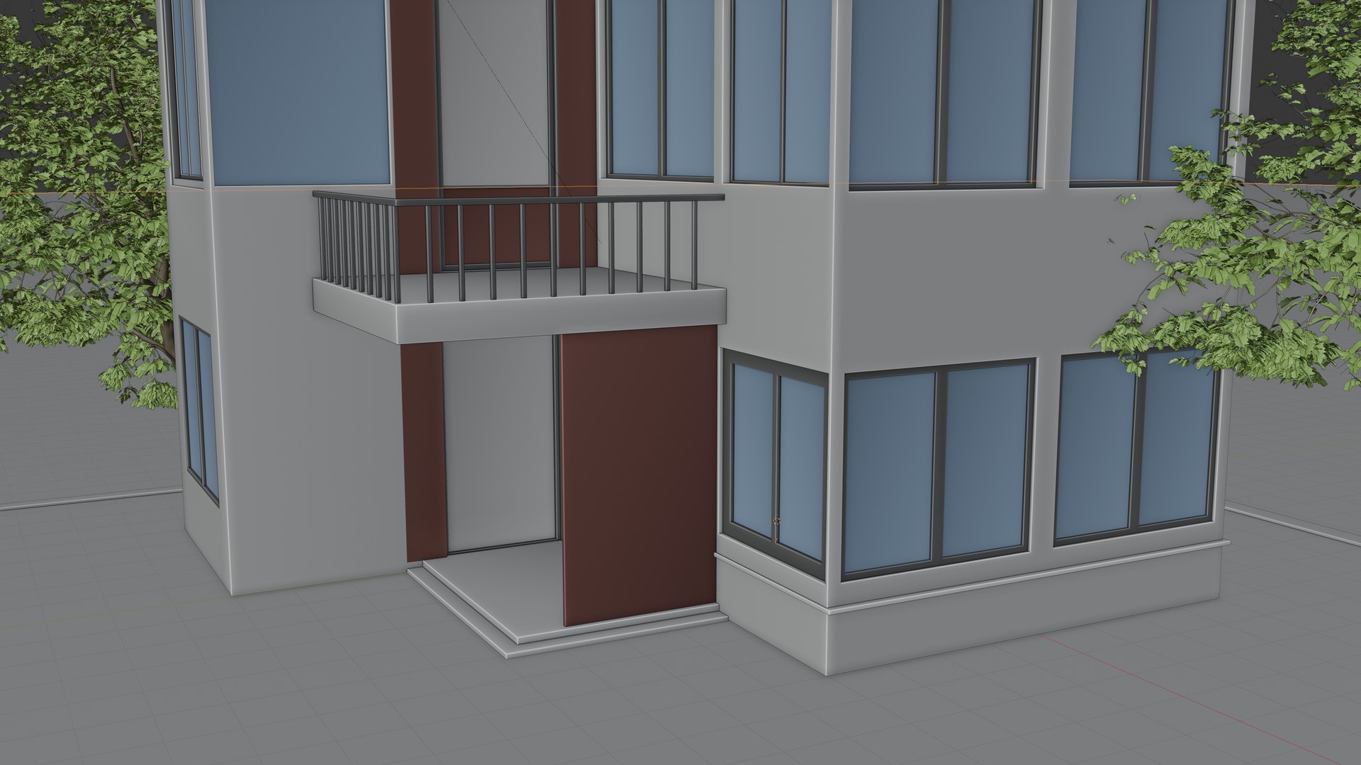 3D Modern Two Story House Exterior Realistic Architectural Building ...