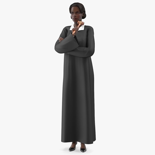 3D dark skin judge woman model