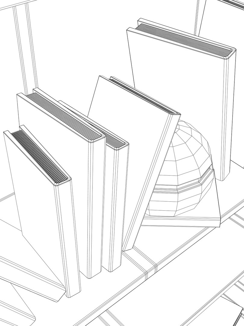 Bookshelf Books Model - TurboSquid 1223105