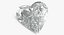 3D heart diamond model