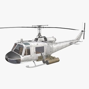 Bell UH-1C Iroquois Blank Livery Complex Animation --317--